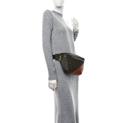 Fendi Glazed Fabric Vitello King FF 1974 Diagonal Belt Bag Tobacco Moro Cuoio 3 of 8