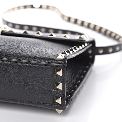 Valentino Garavani Pebbled Calfskin Medium Rockstud Flip Lock Crossbody Bag Black 13 of 14