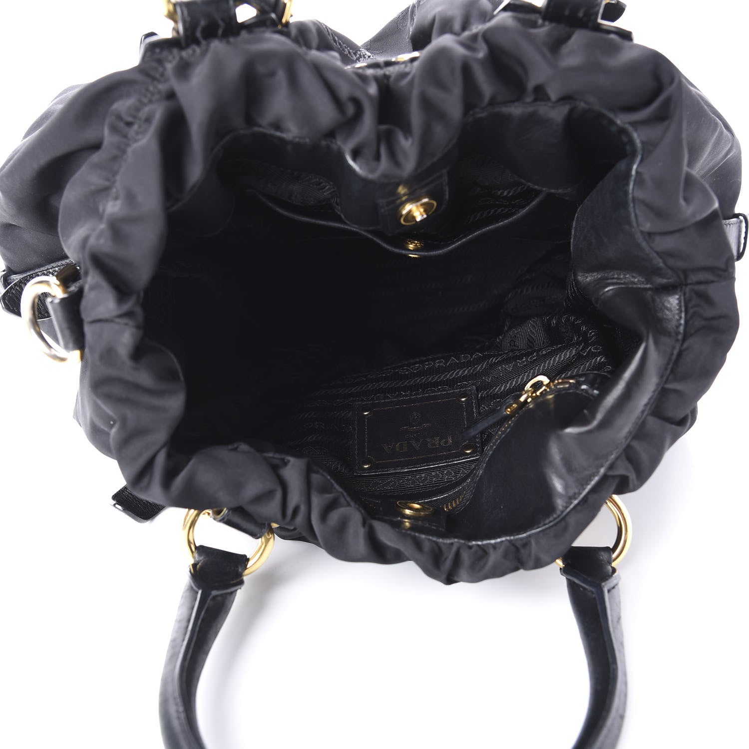 Prada Tessuto Nylon Jacquard Logo Tote Black 6 of 10