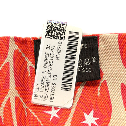 Hermes Silk Le Charme D Orphee Twilly Vermillon Beige 3 of 4