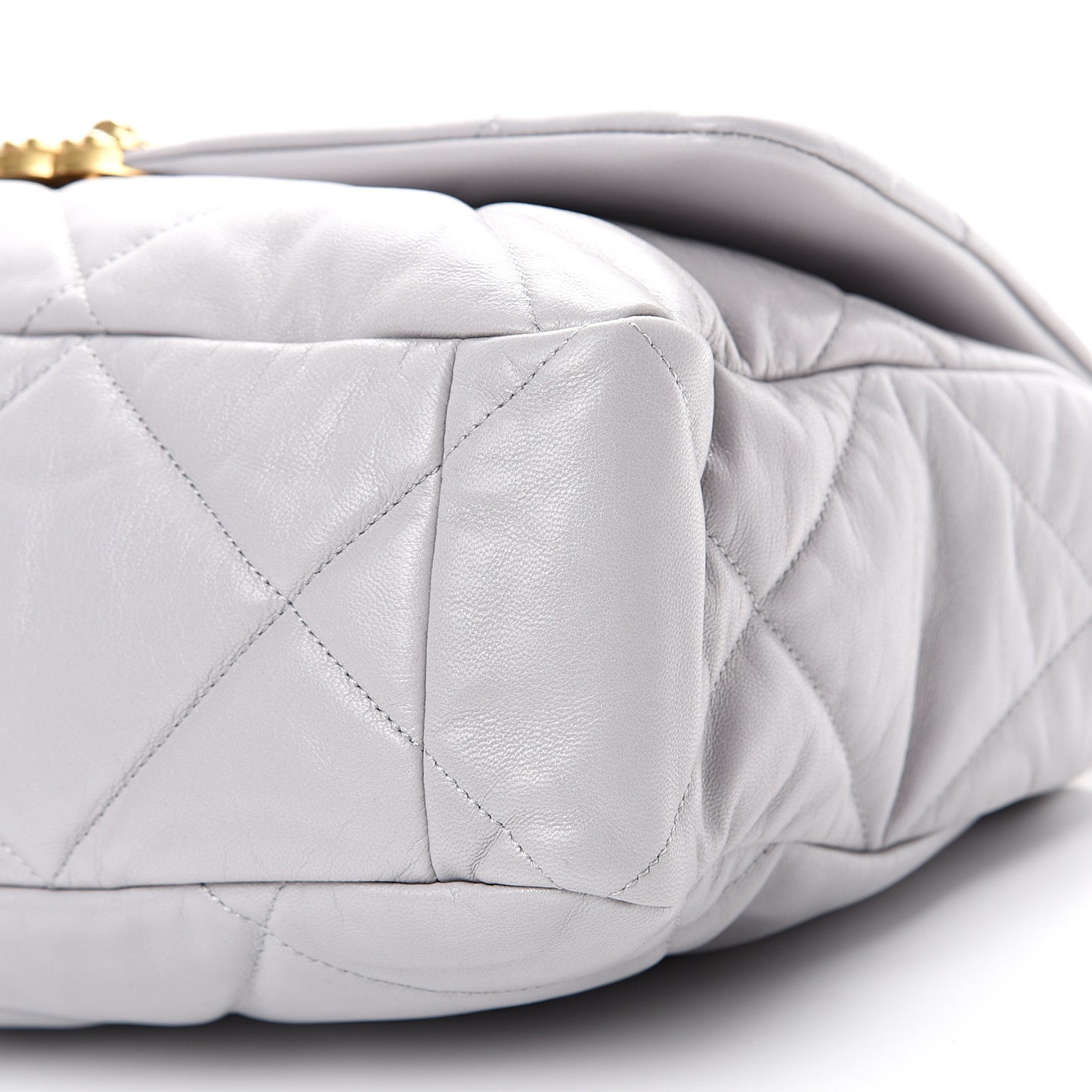 Goatskin Quilted Maxi 19 Flap Grey