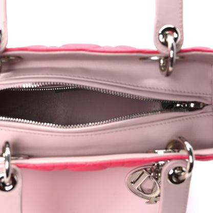 Christian Dior Lambskin Cannage Medium Tri-Color Lady Dior Fuchsia 5 of 13