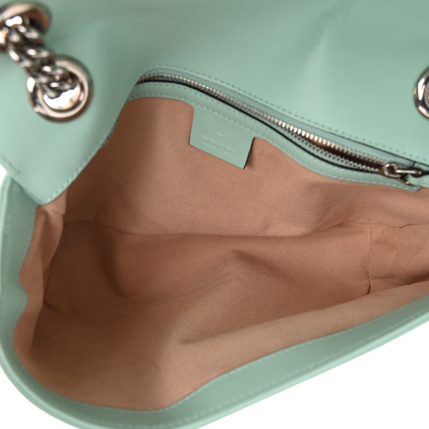 Calfskin Matelasse Small GG Marmont Shoulder Bag Water Green