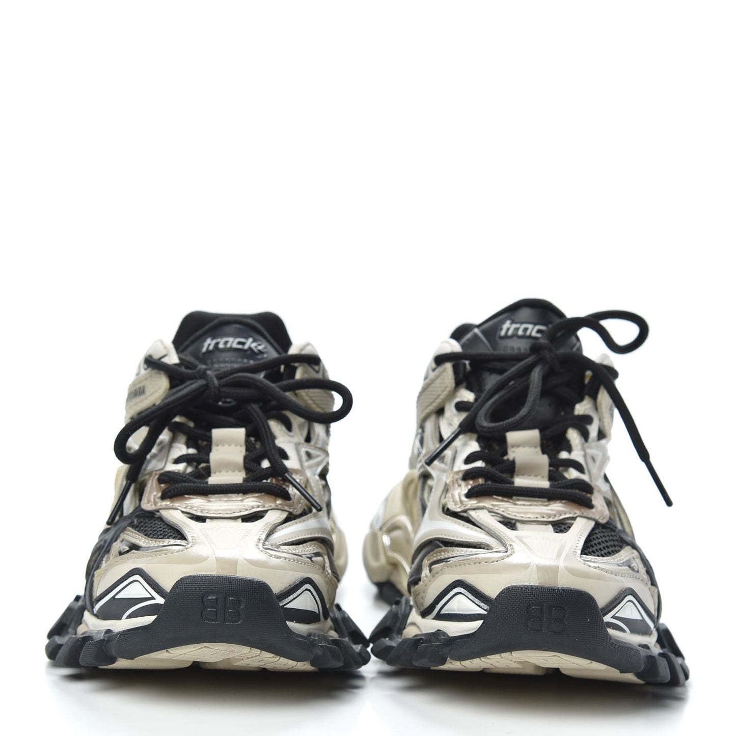 Rubber Mesh Bi-Color Mens Track.2 Open Sneakers 40 Beige Black