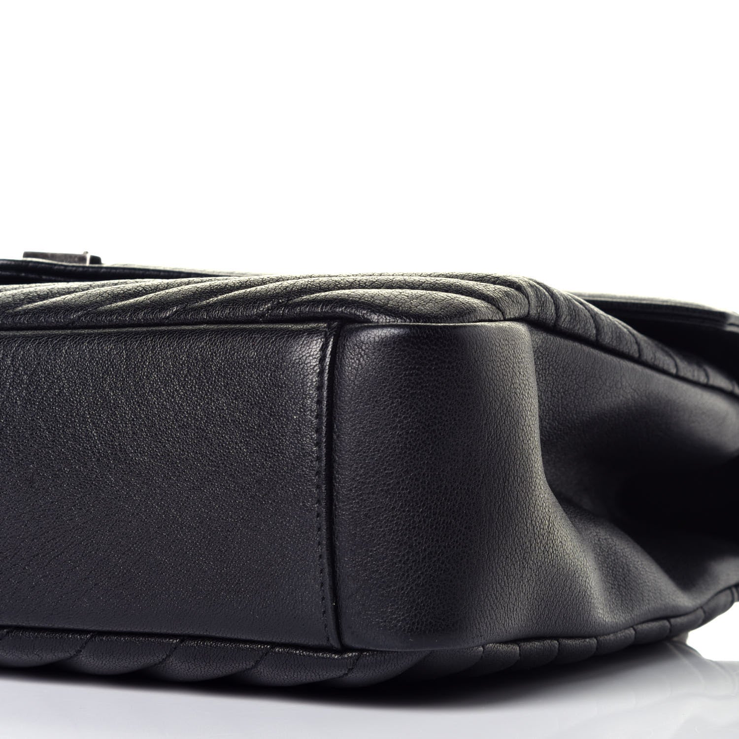 Saint Laurent Sheepskin Matelasse Chevron Monogram Large College Satchel Black 8 of 8