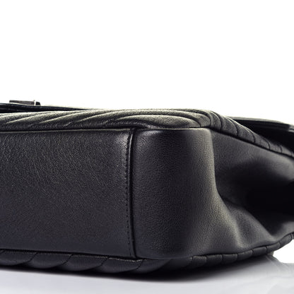 Saint Laurent Sheepskin Matelasse Chevron Monogram Large College Satchel Black 8 of 8