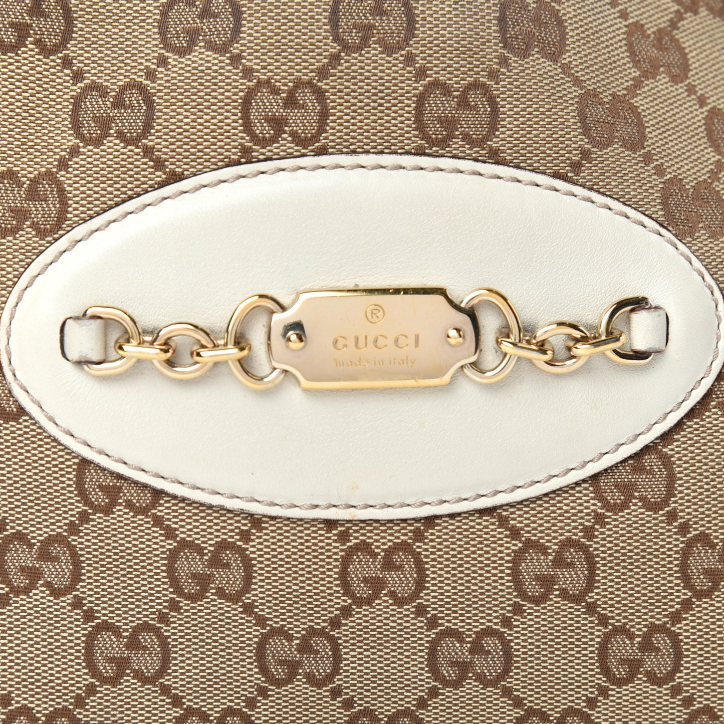 Monogram Punch Hobo White