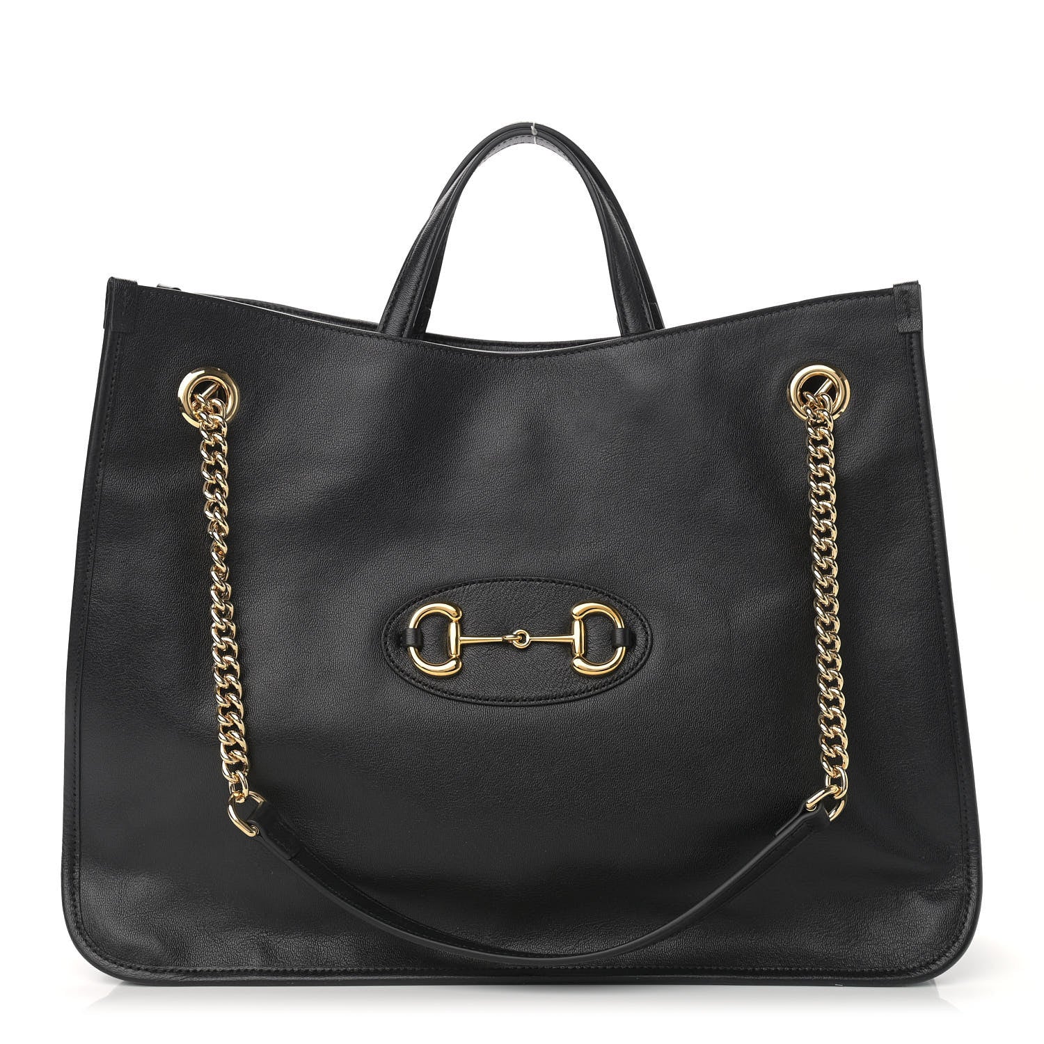 Gucci Calfskin Large Horsebit 1955 Tote Bag Black 1 of 12