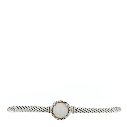 David Yurman Sterling Silver Cultured Pearl 3mm Chatelaine Bracelet 1 of 4