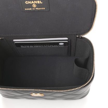 Chanel Lambskin Quilted Small Top Handle Vanity Case With Chain Black 5 of 9