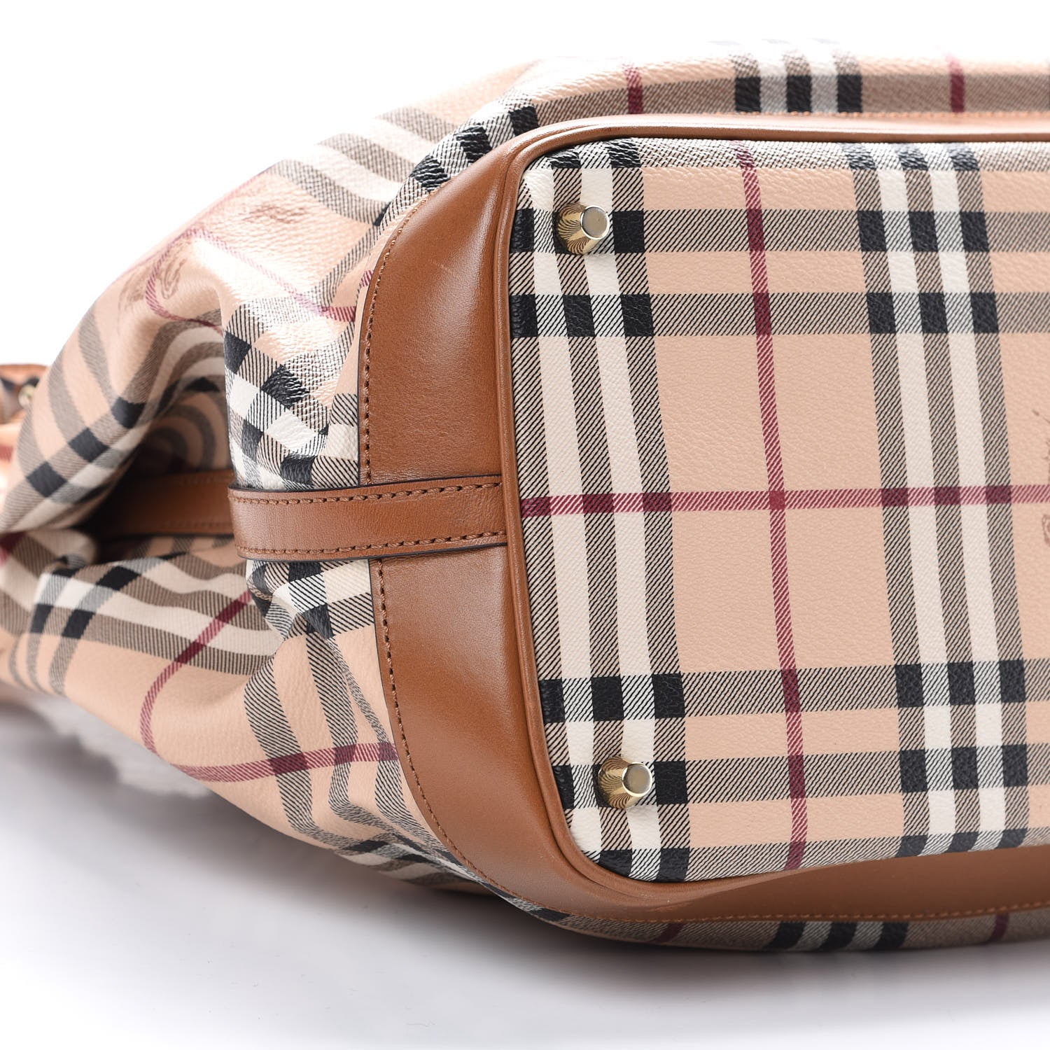Burberry Haymarket Check Medium Golderton Tote Mid Camel 9 of 15