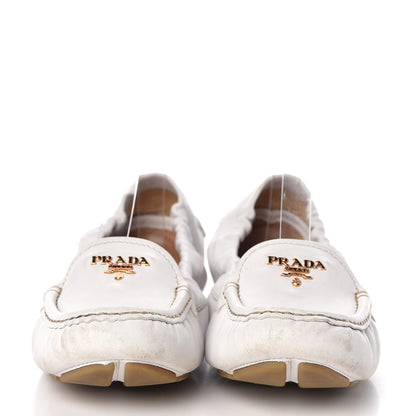 Prada Vitello Daino Logo Loafers 40 Talco 2 of 14
