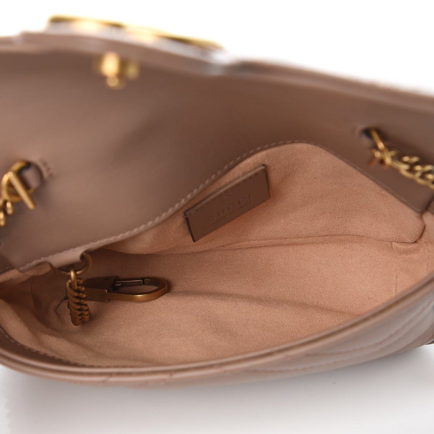 Calfskin Matelasse Super Mini GG Marmont Shoulder Bag Porcelain Rose