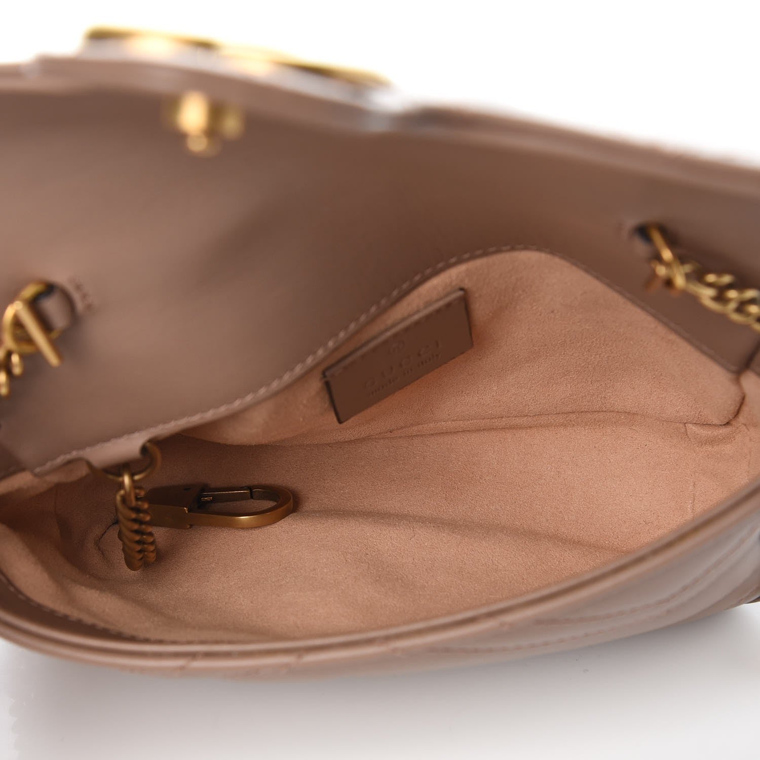 Gucci Calfskin Matelasse Super Mini GG Marmont Shoulder Bag Porcelain Rose 5 of 7