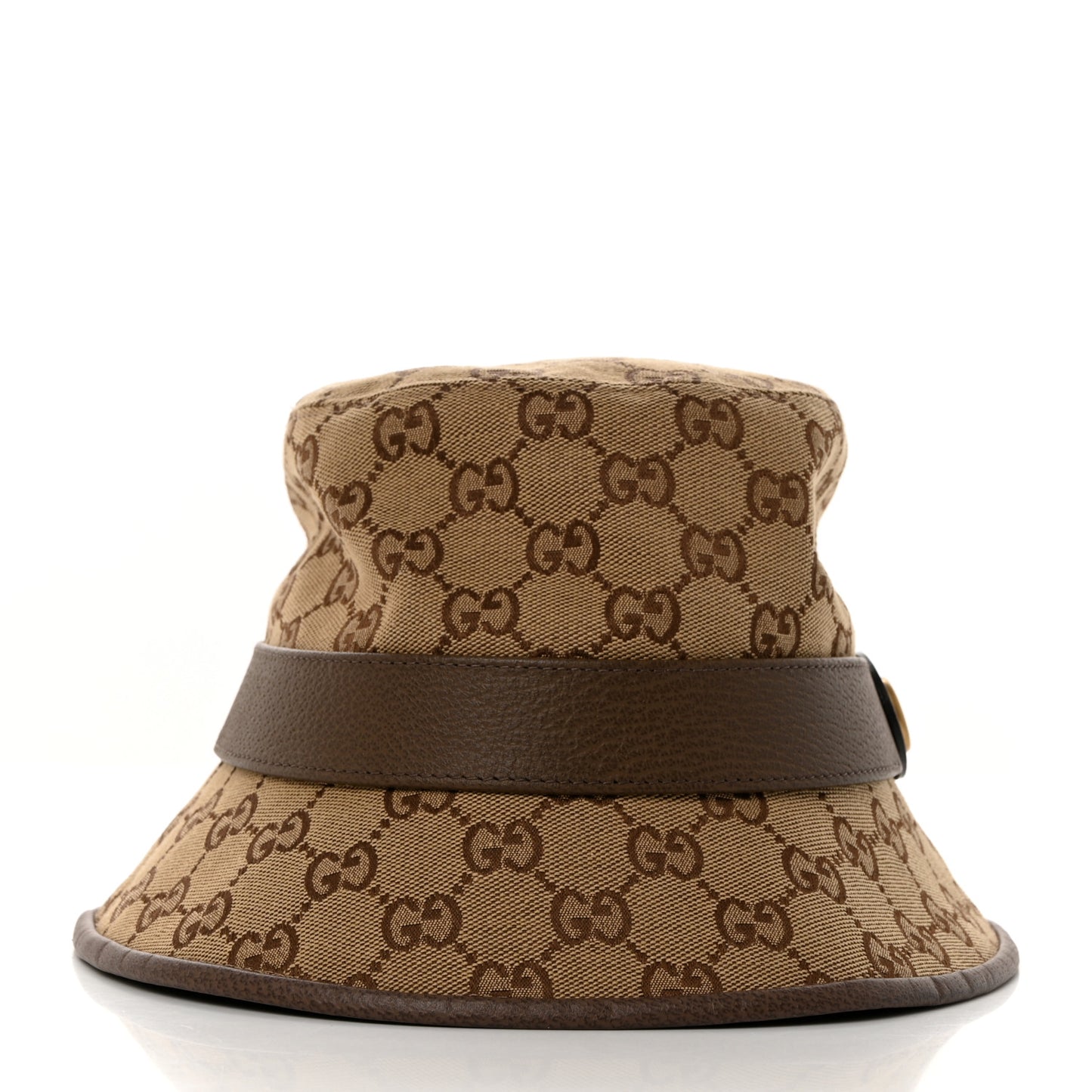 Monogram Textured Dollar Calfskin GG Jago Bucket Hat S Cacao Beige