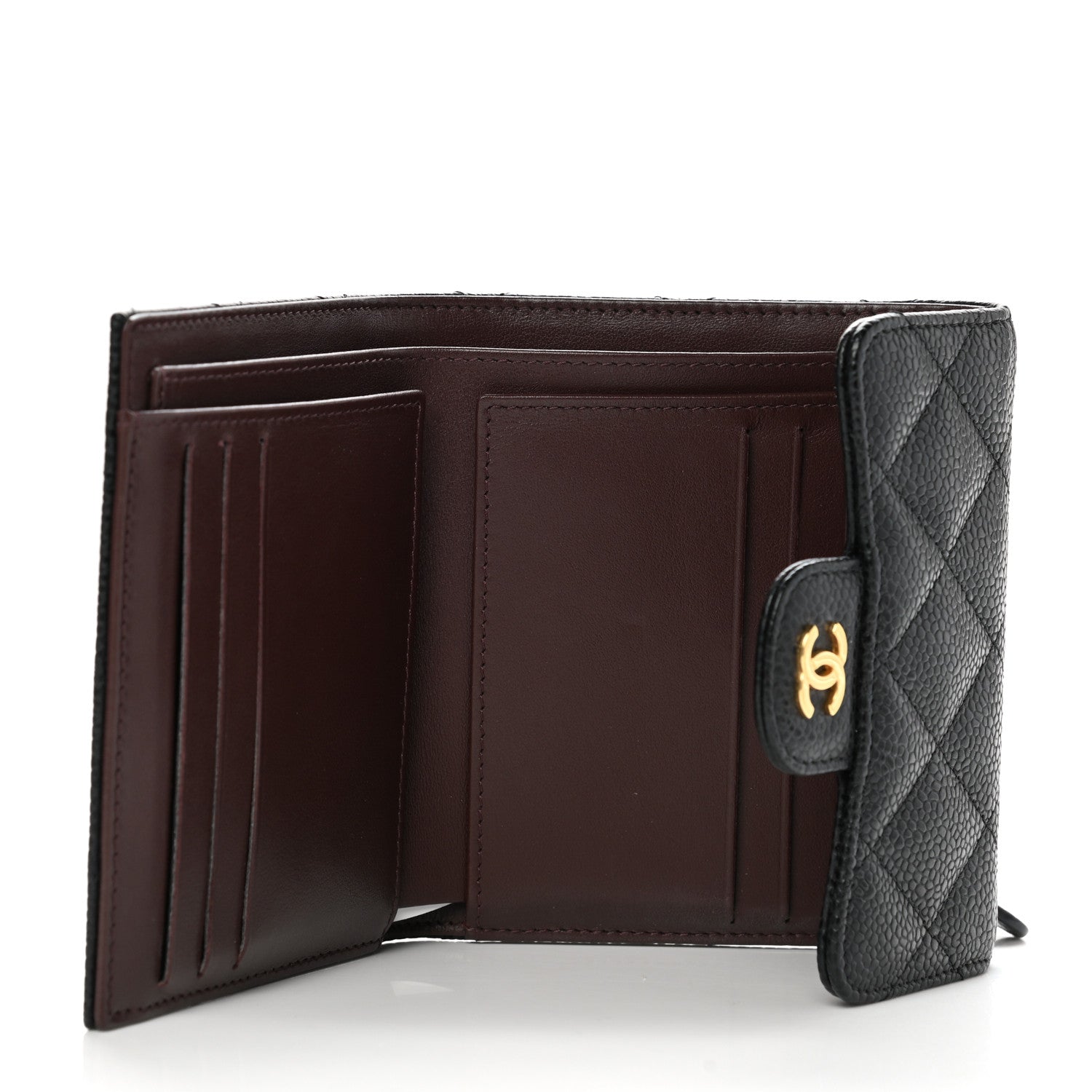 Chanel Caviar Quilted Compact Flap Wallet Black 5 of 9