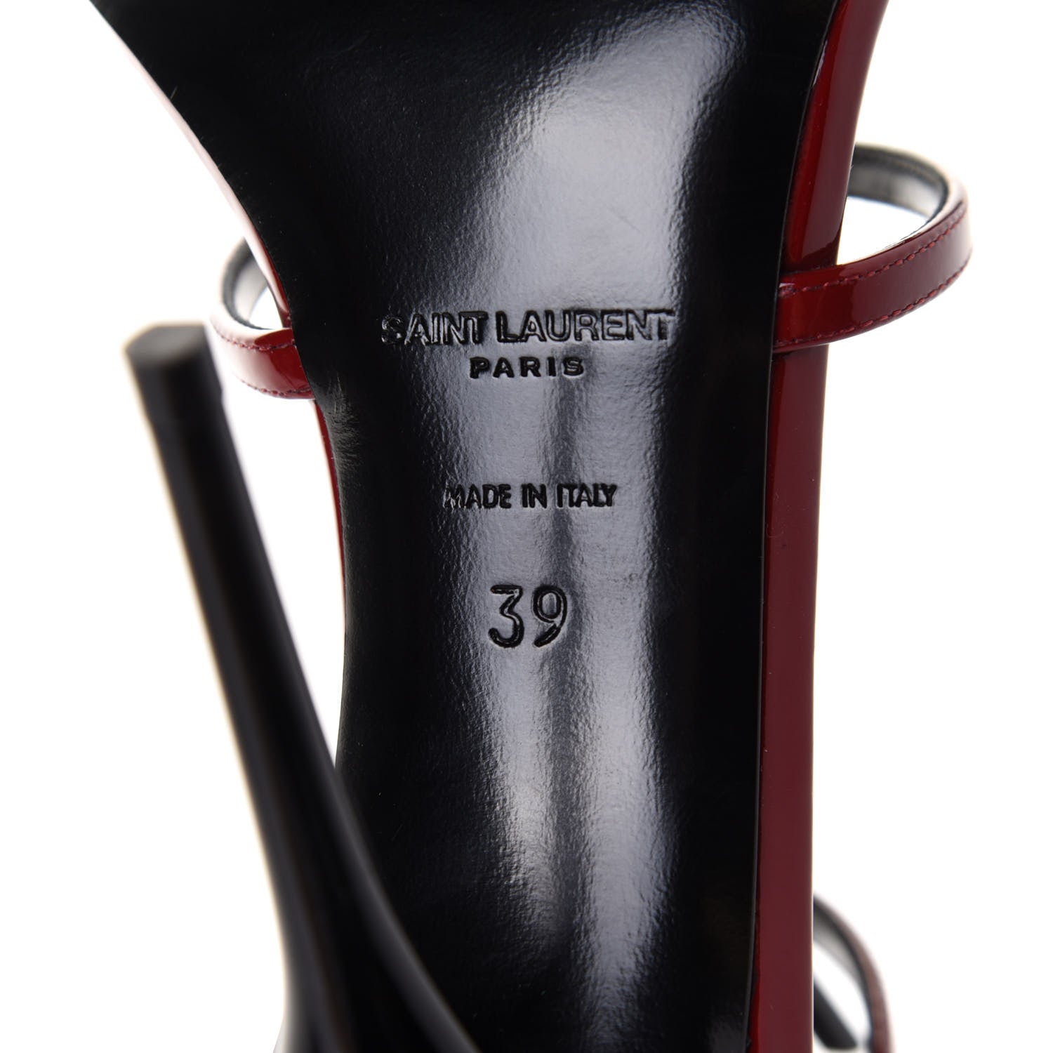 Saint Laurent Patent Cassandra 100 Ankle Strap Sandals 39 Hot Red 8 of 9