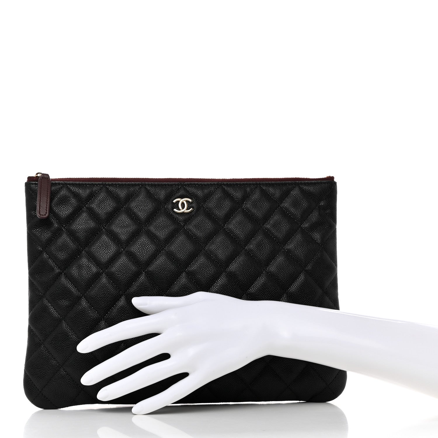 Chanel Caviar Quilted Medium Cosmetic Case Black 2 of 7