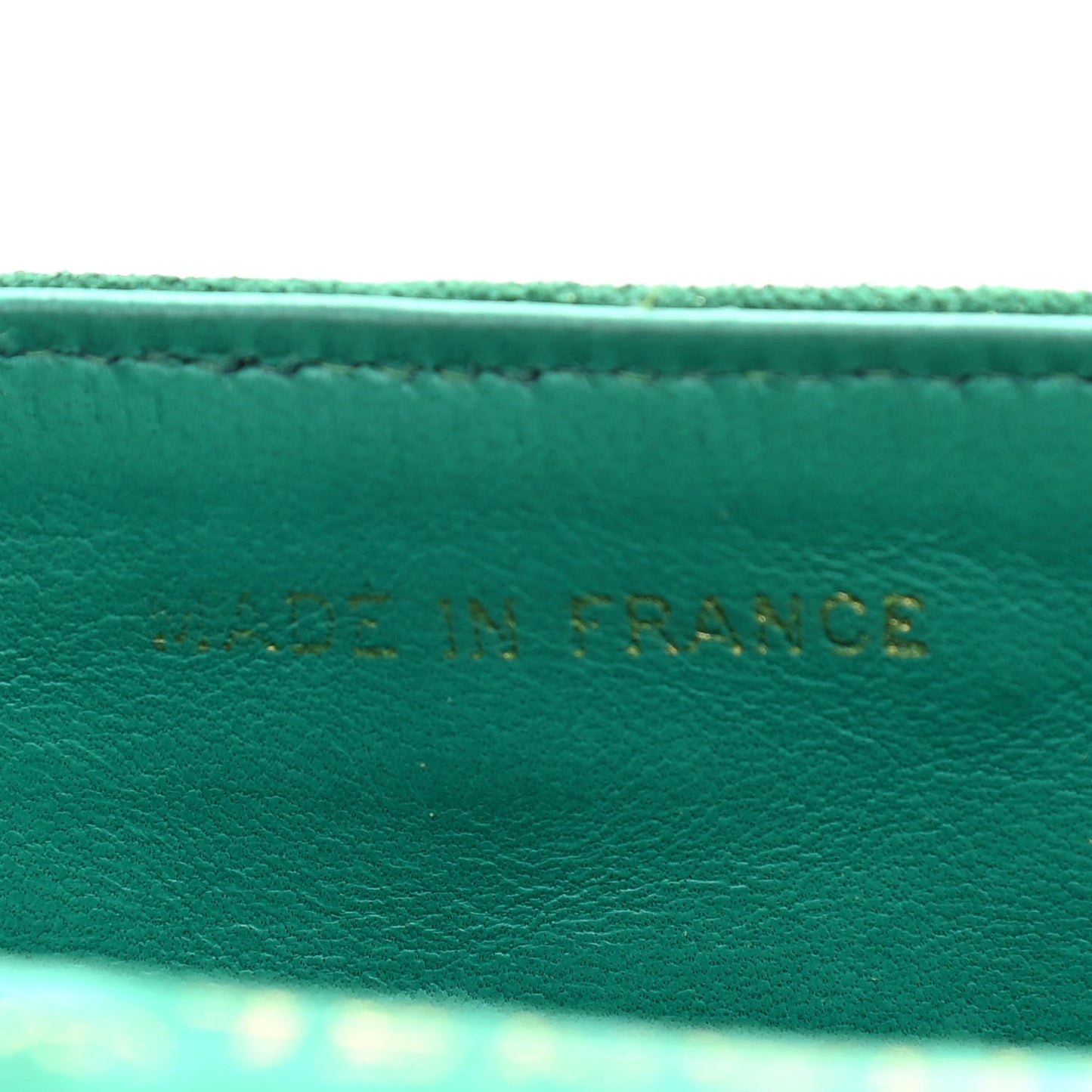 Suede Gripoix Quilted Flap Green