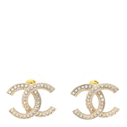 Chanel Crystal CC Earrings Gold 1 of 5