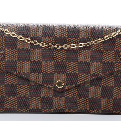 Louis Vuitton Damier Ebene Pochette Felicie Chain Wallet 9 of 10
