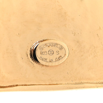 Chanel Metal Calfskin Crystal Perfume Bottle CC Brooch Gold Black 3 of 4