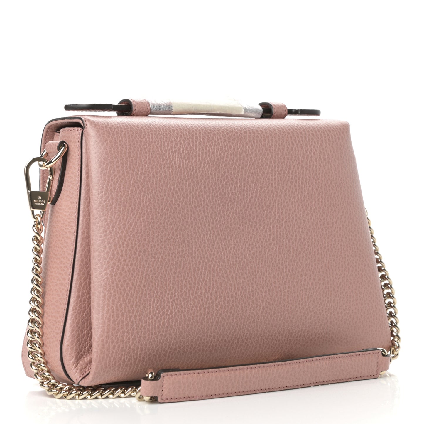 Dollar Calfskin Interlocking G Top Handle Shoulder Bag Soft Pink