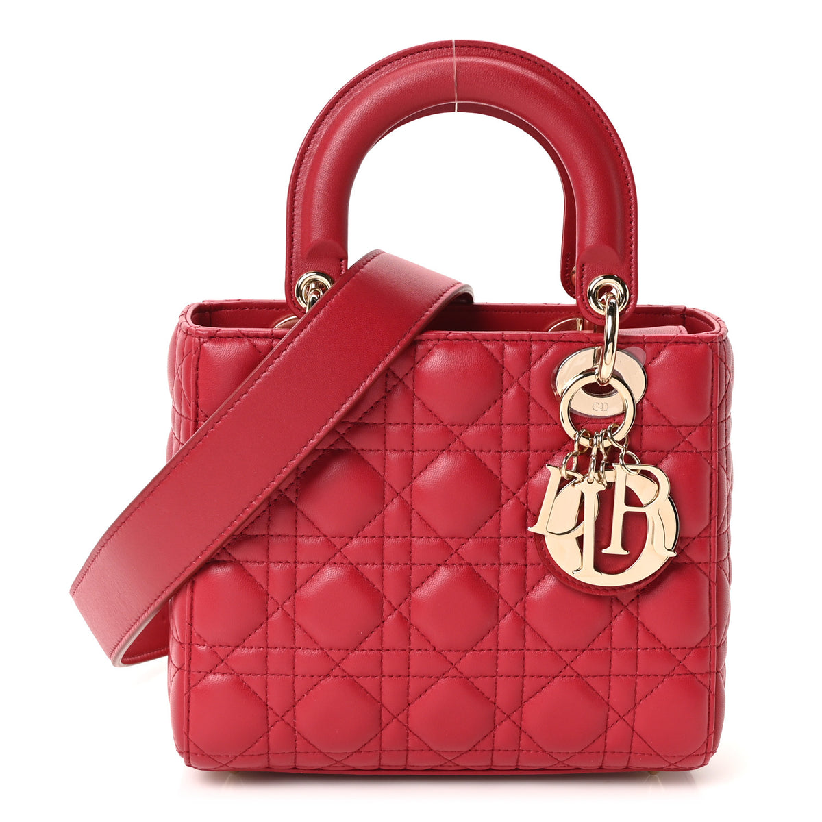 Christian Dior Lambskin Cannage Small My ABCDior Lady Dior Red 1 of 10