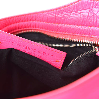 Balenciaga Agneau Classic Silver Hardware City Rose Fluo 9 of 10