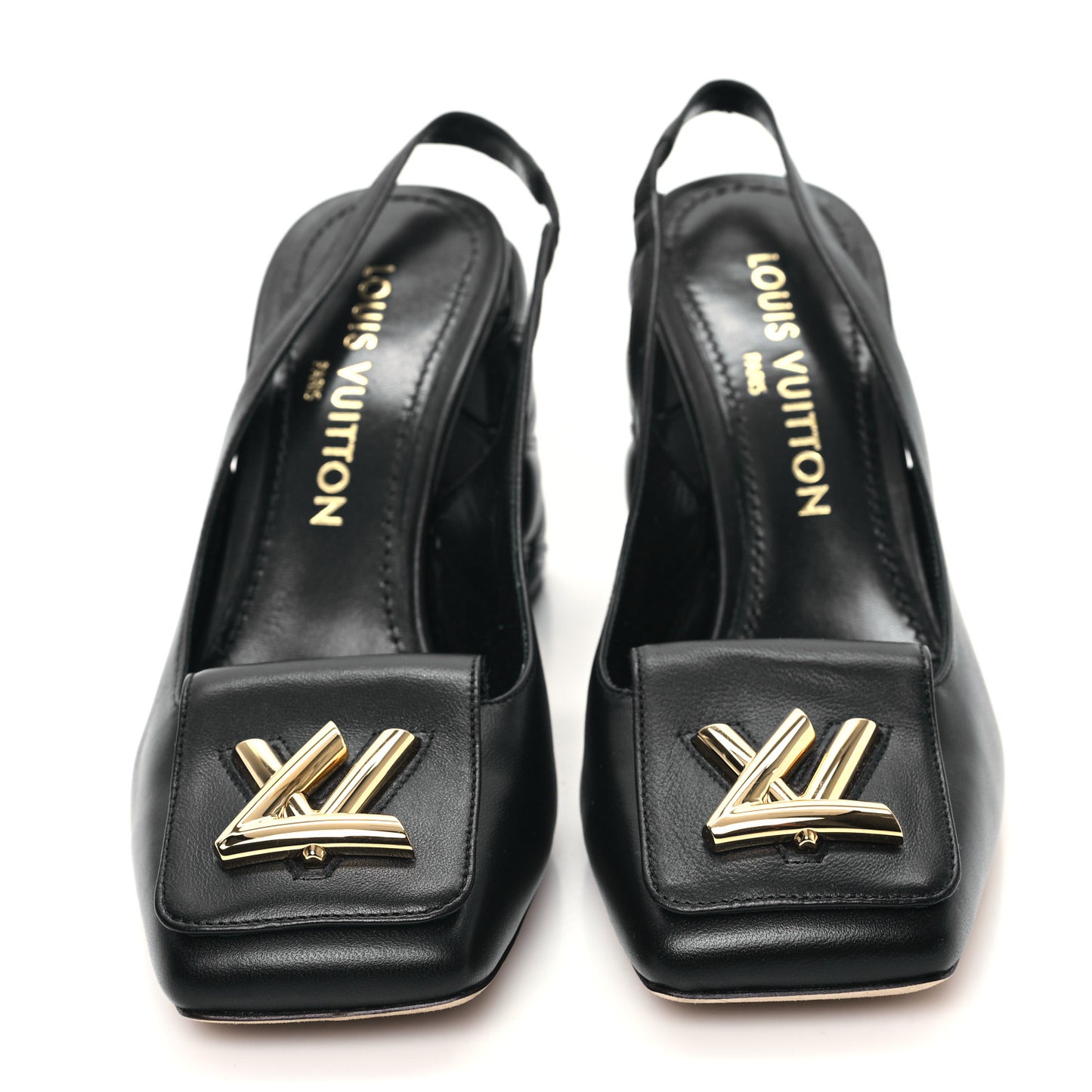 Lambskin Shake Slingback Pumps 38.5 Black