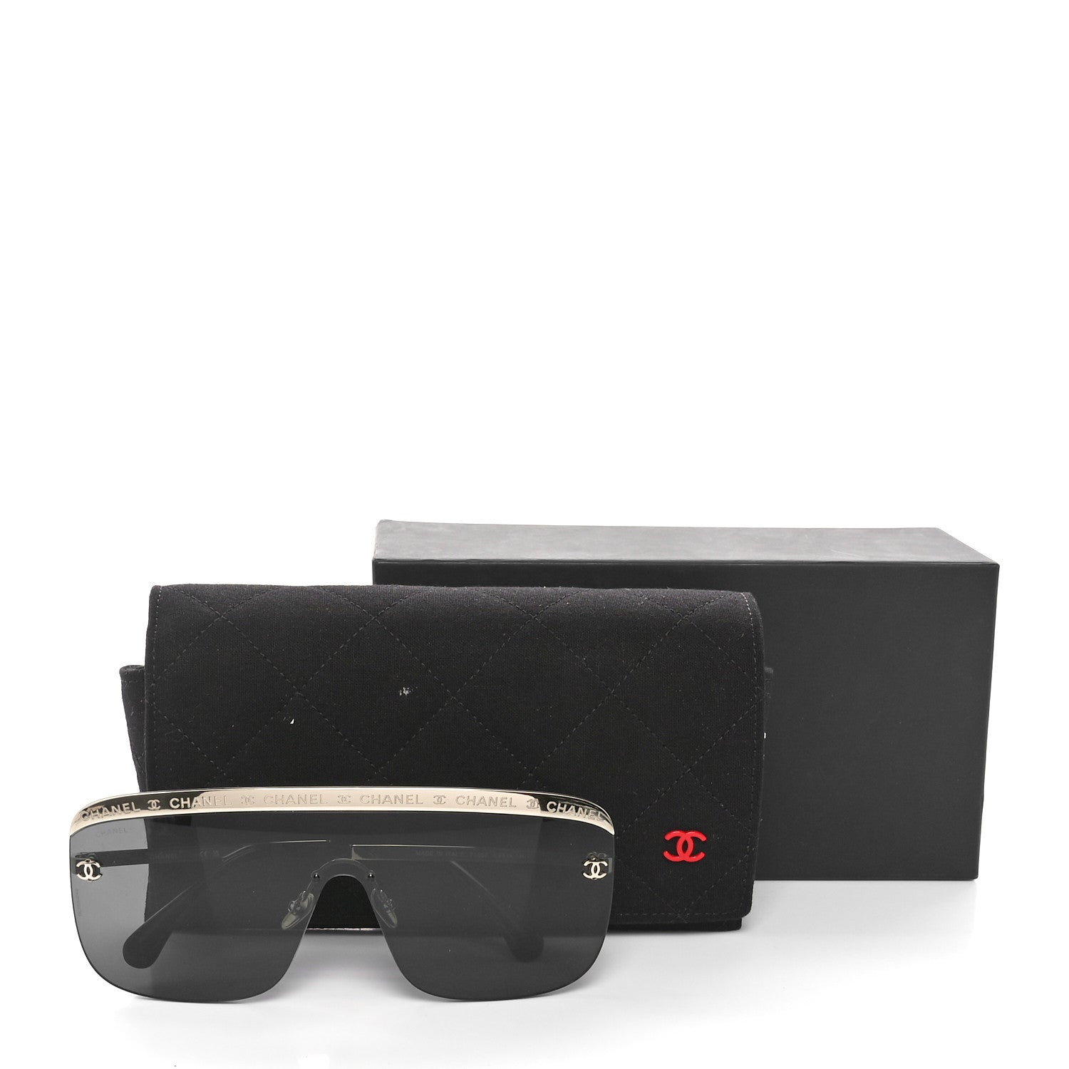 Chanel Metal Shield Sunglasses 71507 Gold 7 of 7