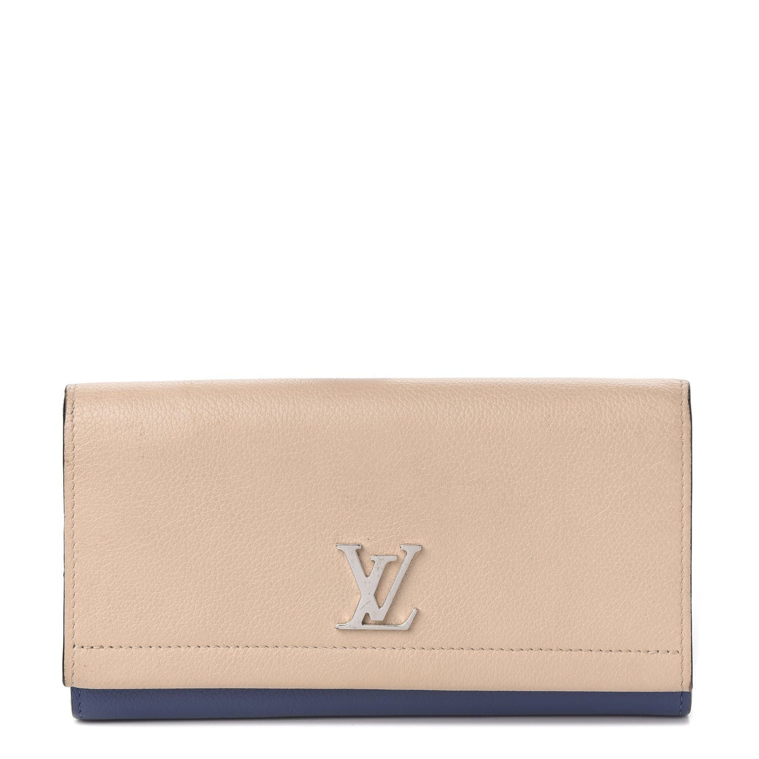 Louis Vuitton Calfskin Lockme II Wallet Vanille Denim 1 of 7
