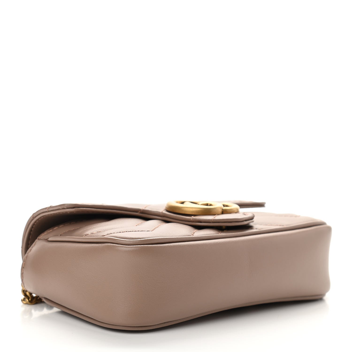 Gucci Calfskin Matelasse Super Mini GG Marmont Shoulder Bag Porcelain Rose 4 of 11