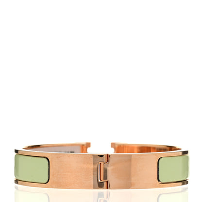 Hermes Enamel Narrow Clic Clac H Bracelet PM Vert Amande 3 of 5