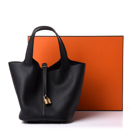 Hermes Taurillon Clemence Picotin Lock 22 MM Black 9 of 9