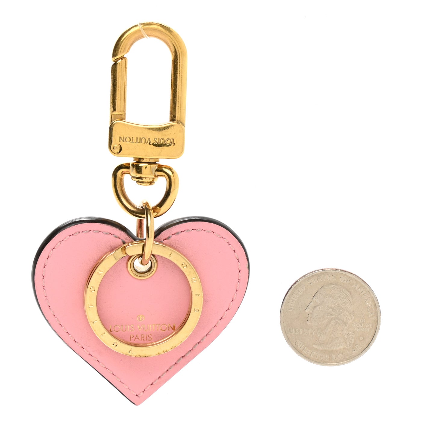 Vernis Degrade Love Lock Heart Key Holder Bag Charm Pink White