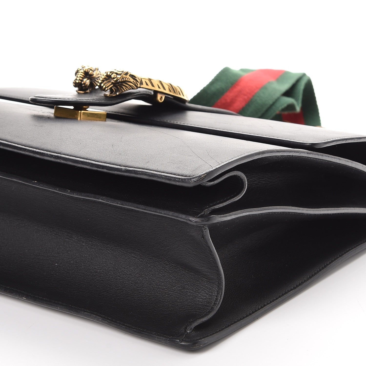 Gucci Moon Calfskin Web Large Dionysus Bamboo Top Handle Bag Black 17 of 21