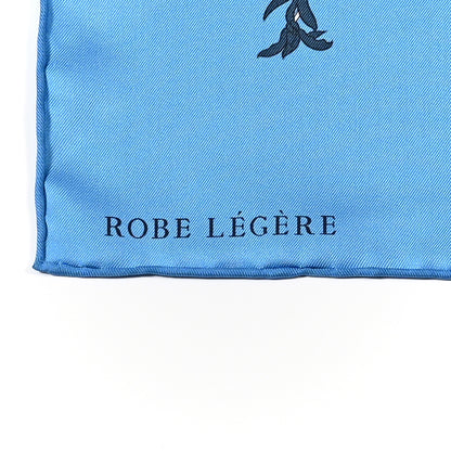 Hermes Silk Robe Legere Scarf 90 Bleu Azure Ocre Roux 2 of 7