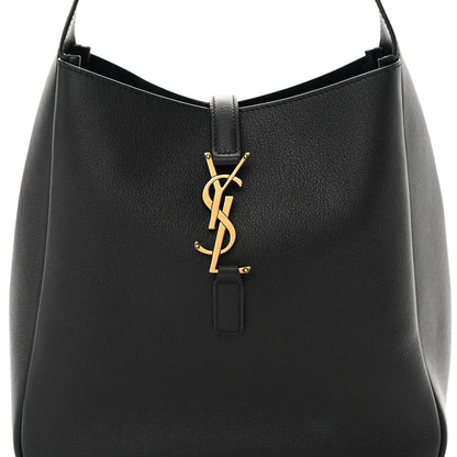 Saint Laurent Smooth Calfskin Small Le 5 A 7 Soft Hobo Black 8 of 11
