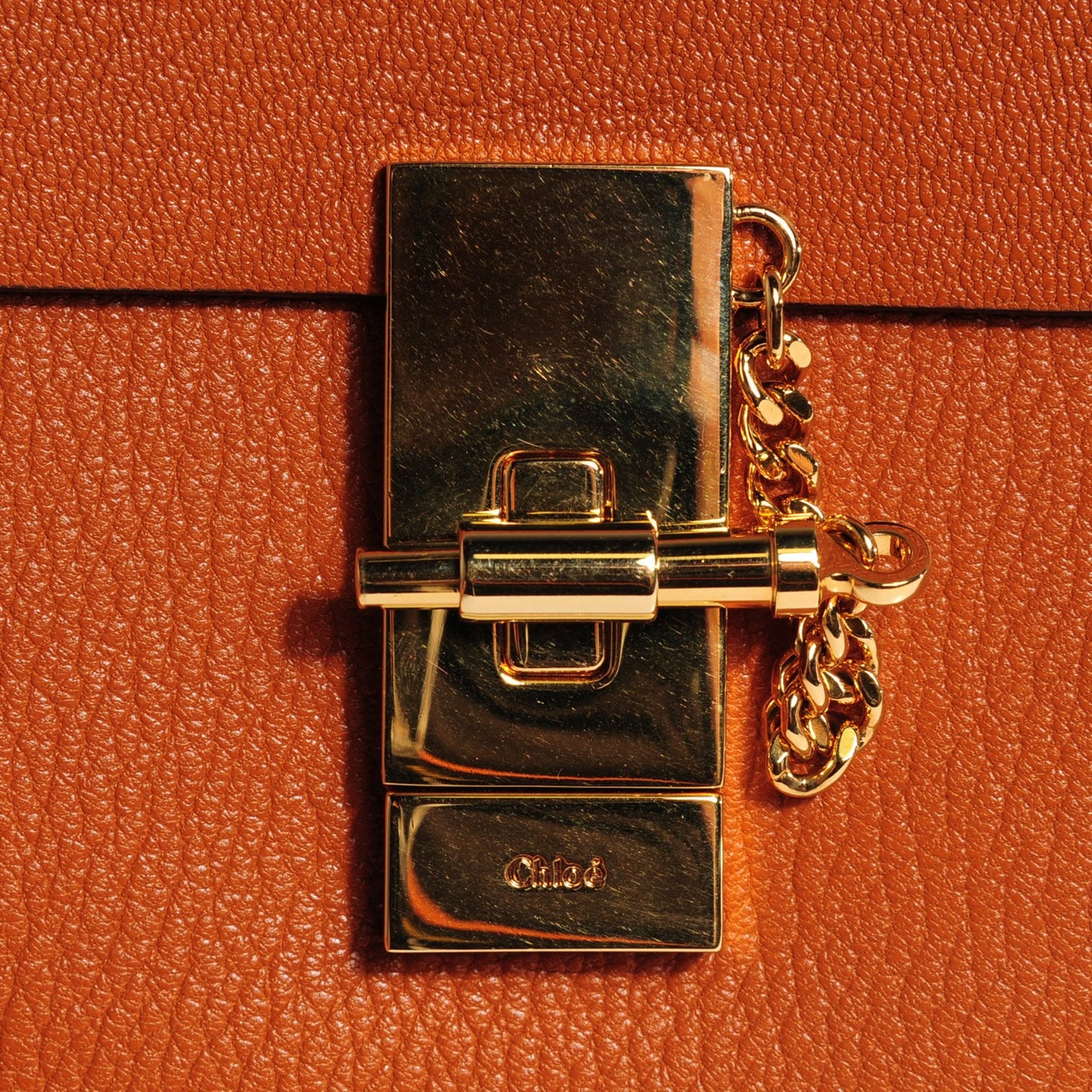 Grained Lambskin Drew Shoulder Bag Caramel