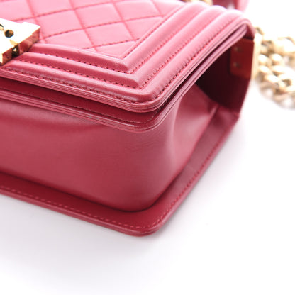 Chanel Lambskin Quilted Small Boy Flap Dark Pink 8 of 8