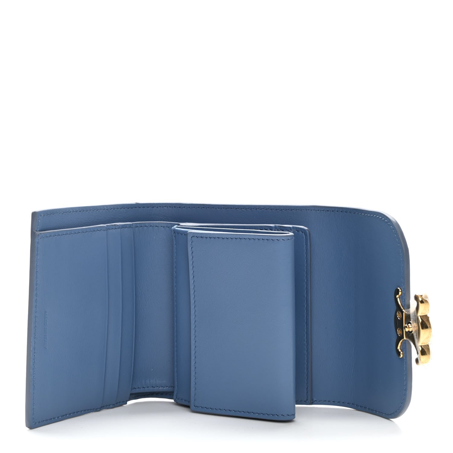 Celine Shiny Smooth Lambskin Small Triomphe Wallet Azure 5 of 7
