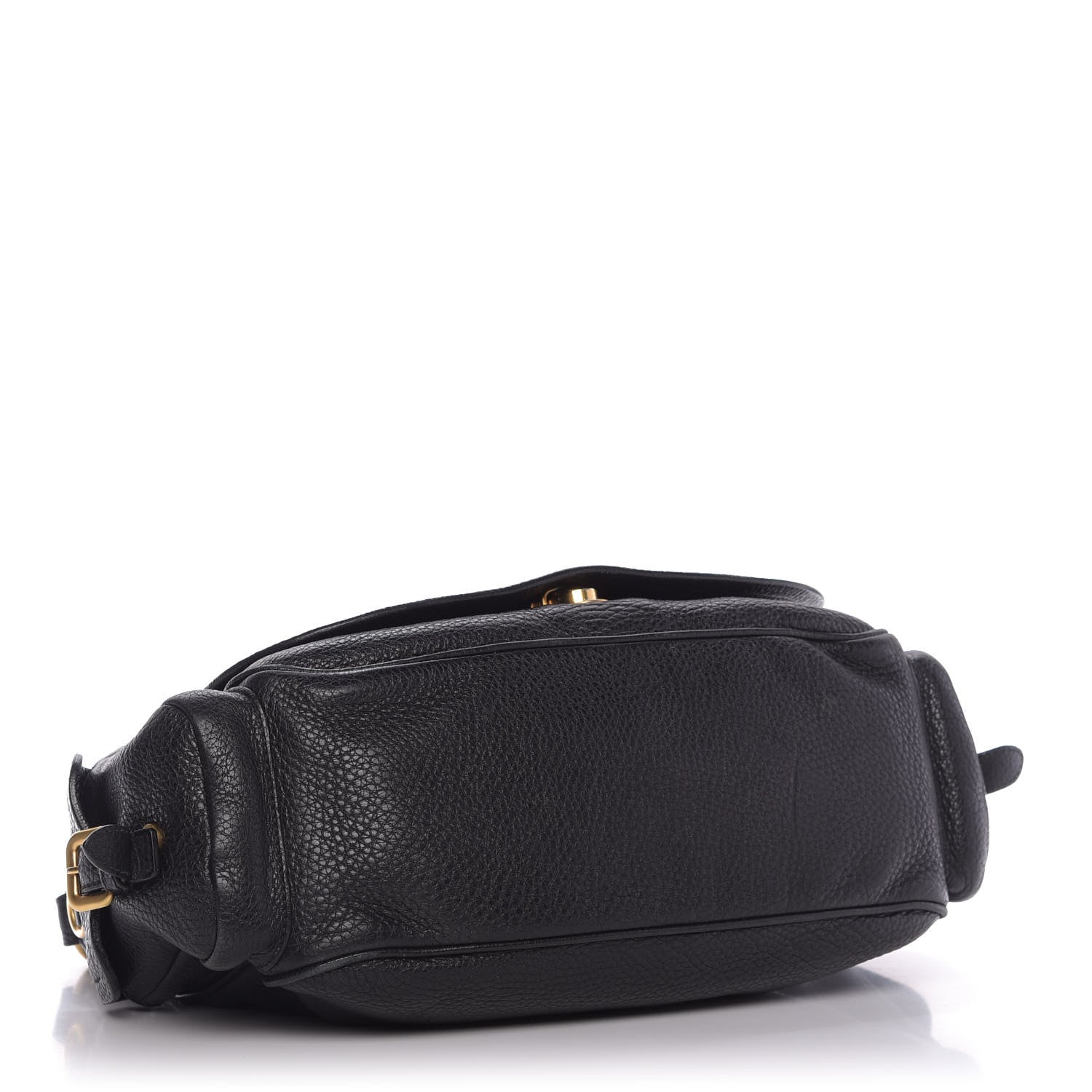 Prada Vitello Daino Shoulder Flap Bag Black 4 of 9