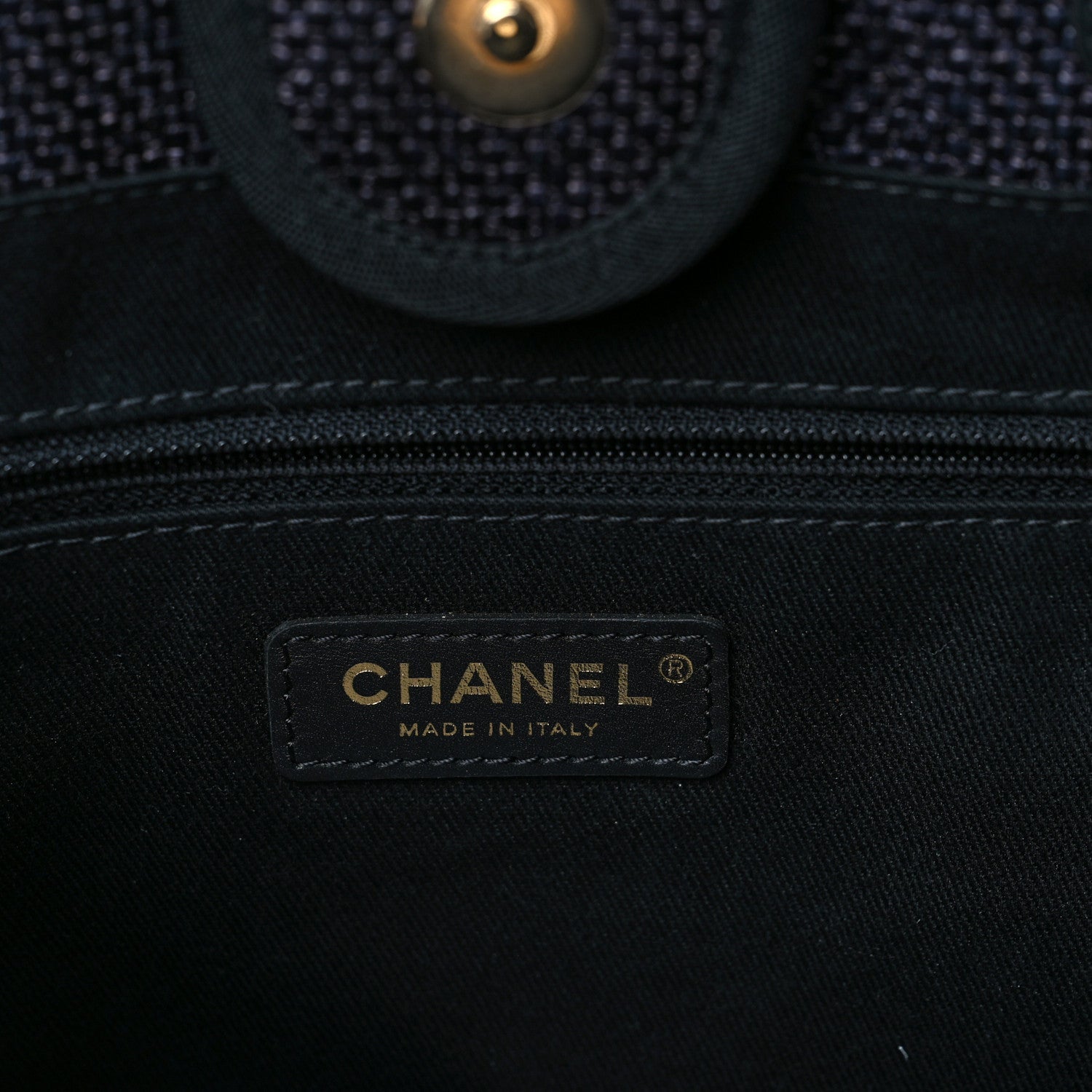 Chanel Woven Straw Raffia Small Deauville Tote Black 6 of 9
