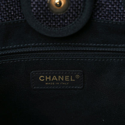 Chanel Woven Straw Raffia Small Deauville Tote Black 6 of 9
