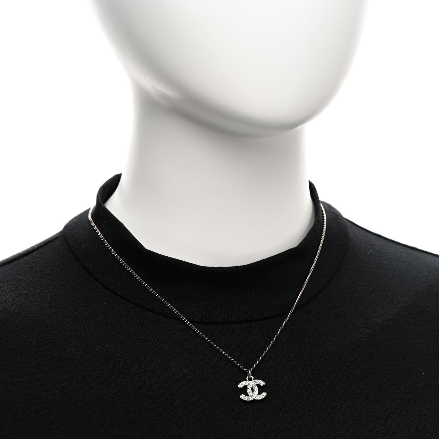 Crystal Timeless CC Necklace Silver