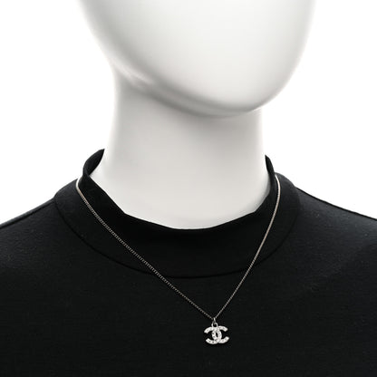 Chanel Crystal Timeless CC Necklace Silver 2 of 4
