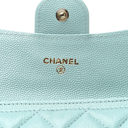 Chanel Caviar Quilted Flap Card Holder Wallet Blue 5 of 8