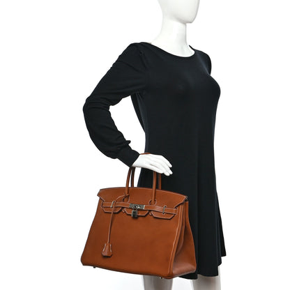 Hermes Natural Barenia Faubourg Birkin 35 Fauve 2 of 15