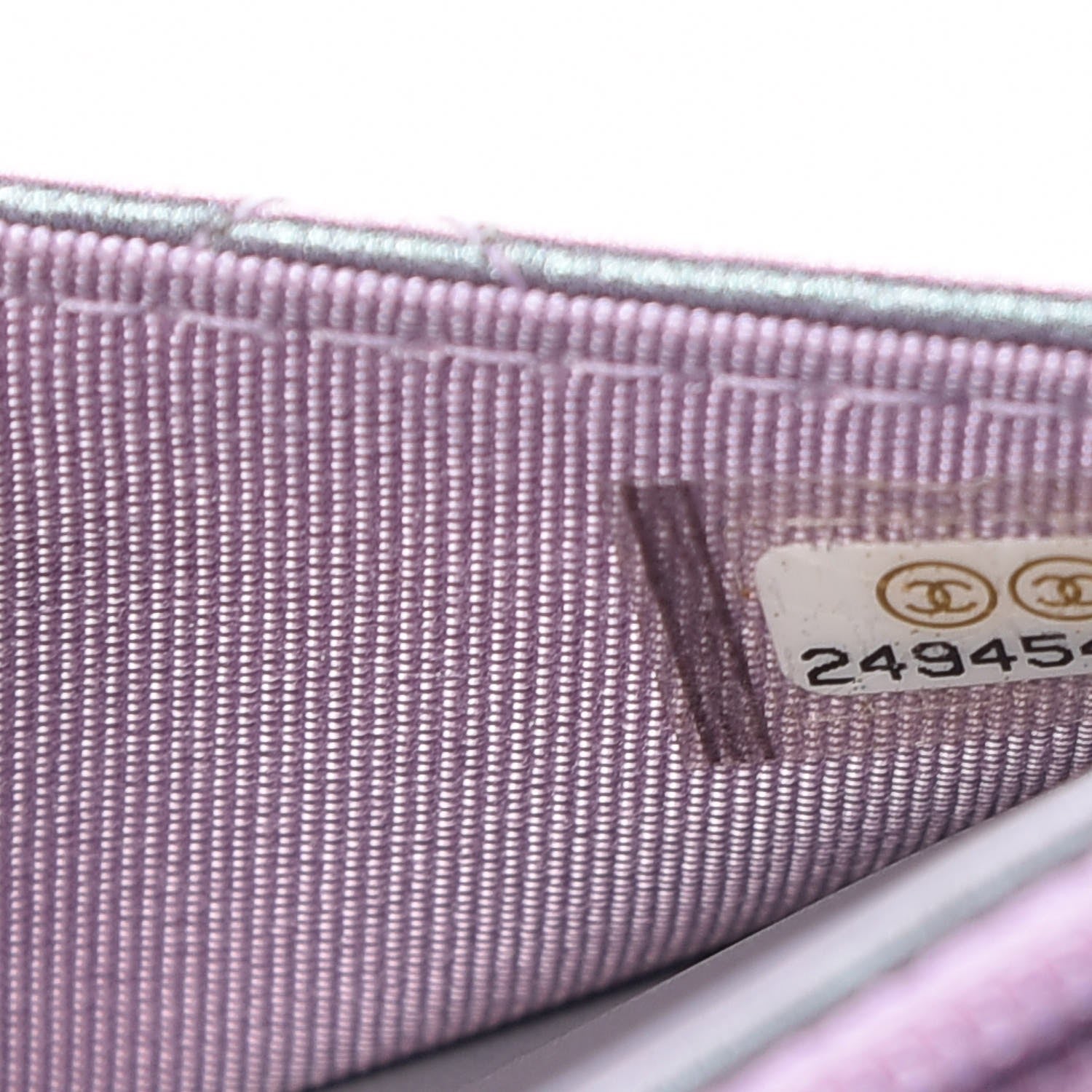 Chanel Iridescent Lambskin Quilted Reissue Wallet On Chain WOC Light Purple 8 of 9
